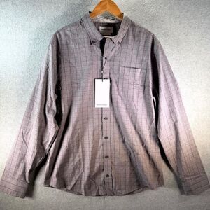 Ministry Of Supply Aero Shirt Men XL Gray Checkered Slim Button-Down Performance